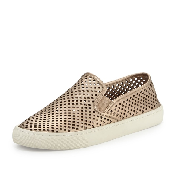 Tory Burch Shoes - Tory Burch Metallic Laser Cut Gold Sneakers